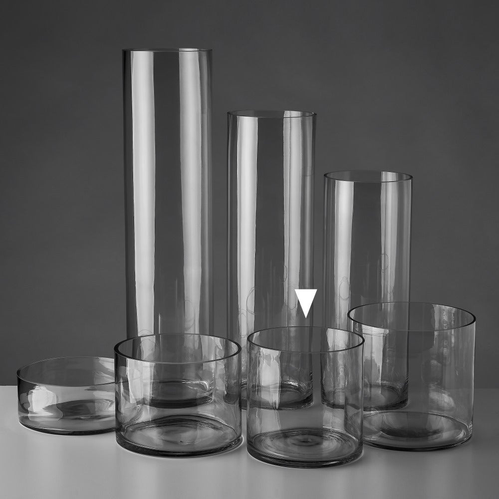 Vase cylindrique en verre transparent - 3