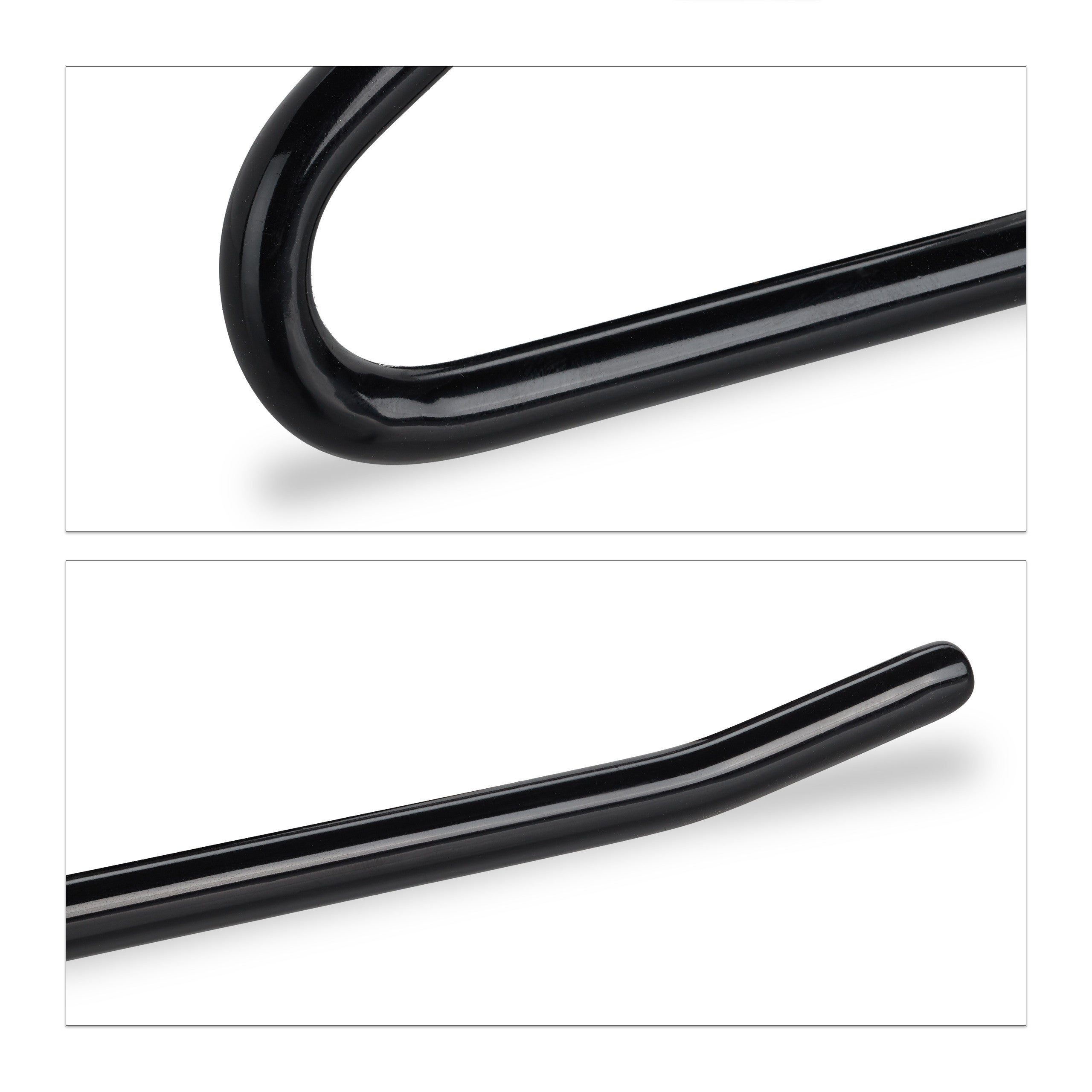 Cintres à pantalons revêtement pvc antidérapant en métal 35 cm lot de 12, noir, Relaxdays - 7