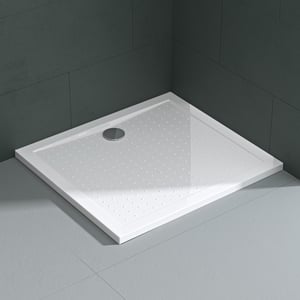 Bac De Douche Très Plat Art-of-Baan® 100x90 Cm Blanc – Receveur Carré Avec Bonde Et Siphon