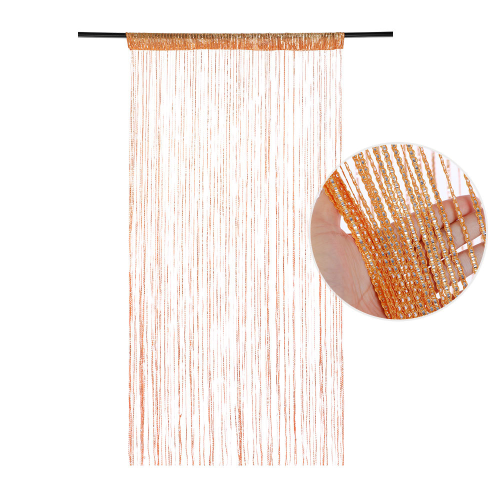 Dekoracja ścienna z cekinami, drzwi ekranowe, Fringe Room 100 x 200 cm, pomarańczowa