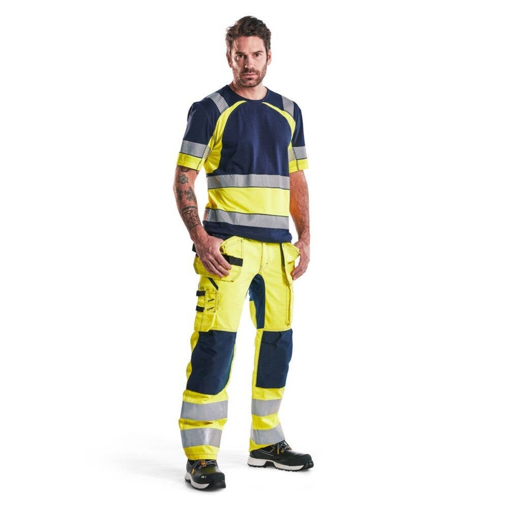 Pantalon artisan haute visibilité Blaklader EN 20471, Classe 2 +STRETCH Jaune / Marine 58 - 5