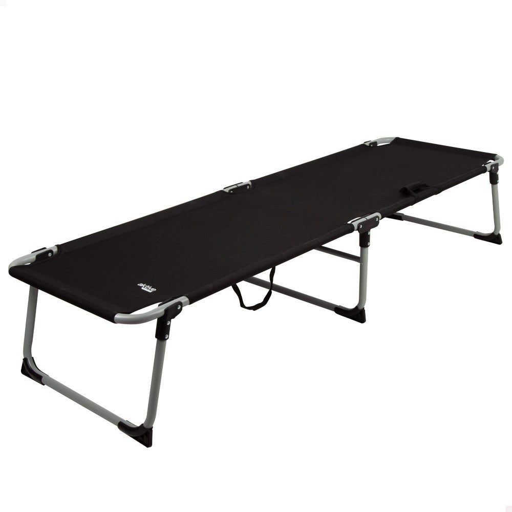 Lit De Camping Pliant XL Ecd-Germany - 210 Cm - Métal Noir/Gris, Charge 150 Kg
