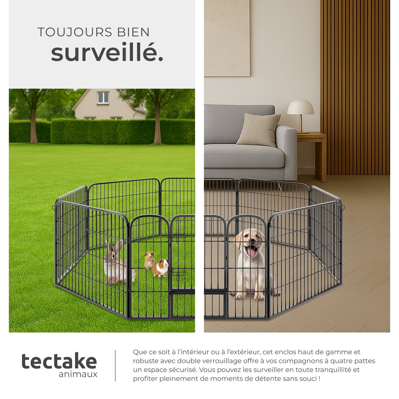 TECTAKE Parque para cachorros 8 peças, dobrável - 7