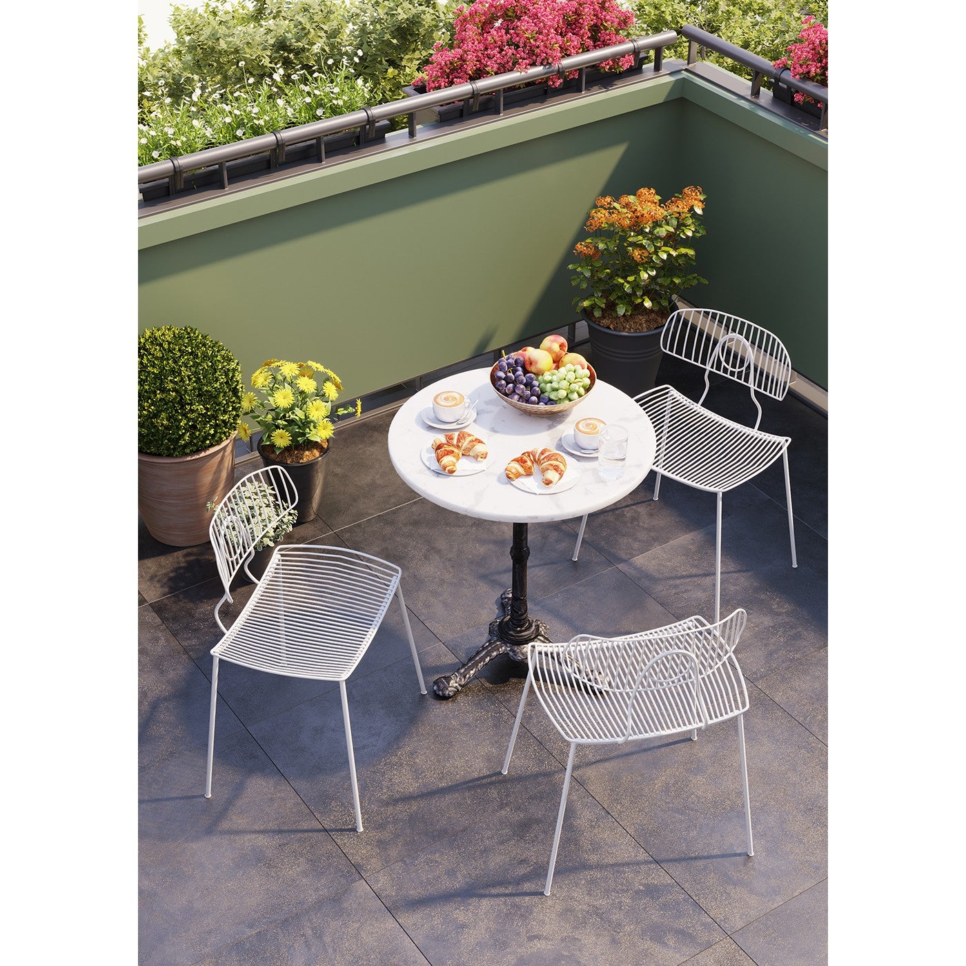 Table Bistrot ronde 60cm marbre blanc Kare Design - 7