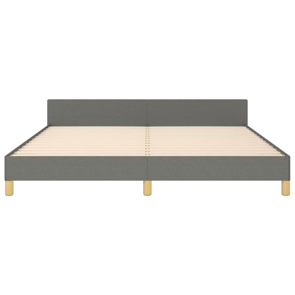 Cadre de lit sans matelas gris foncé 160 x 200 cm tissu - 5
