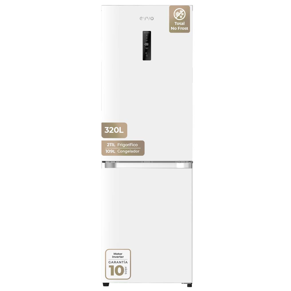 Evvo Blanco Frigorífico Combi F56 320L D - Imagen 3