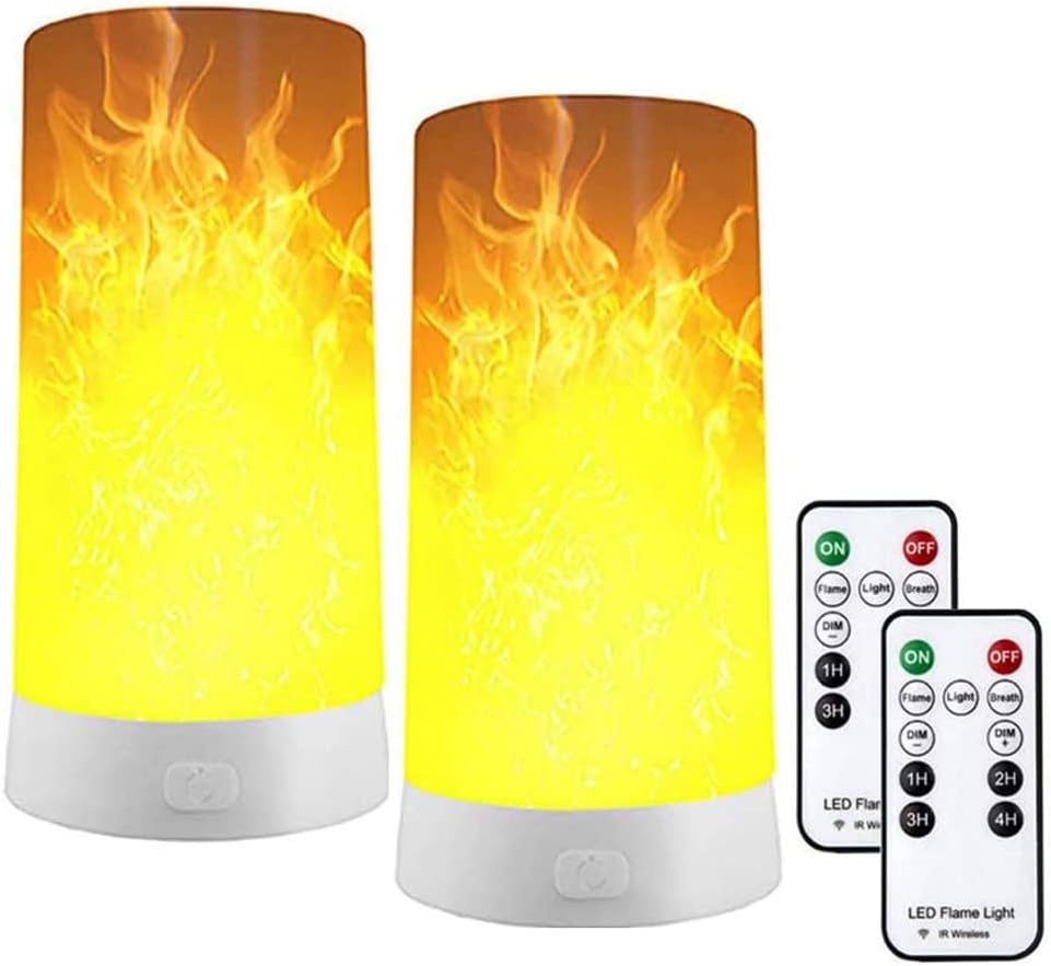 Zestaw 2 lampek LED z efektem płomienia, ładowanych przez USB, z pilotem i timerem, realistycznie tańczący migoczący knot LED z magnesem