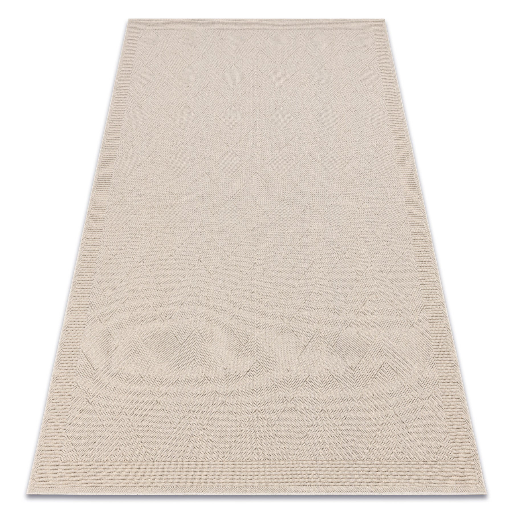Dywan wełniany VILLA 7636/68200 Zygzak SIZAL, płaskotkany beż 240x340 cm