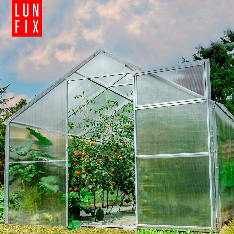 Szklarnia z poliwęglanu z dachem dwuspadowym 2,8x4m 20x40mm 4mm