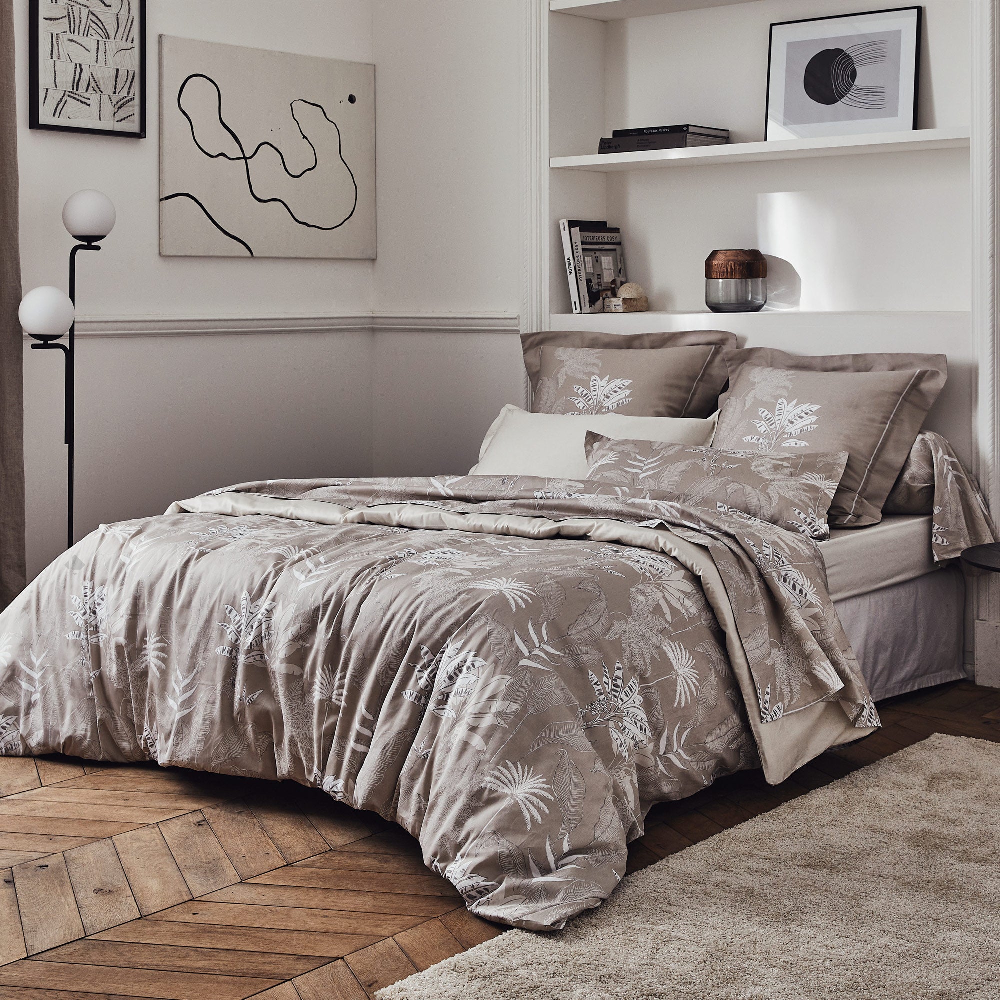 Housse de couette 260x240 cm satin de coton CAYENNE beige ficelle - 2