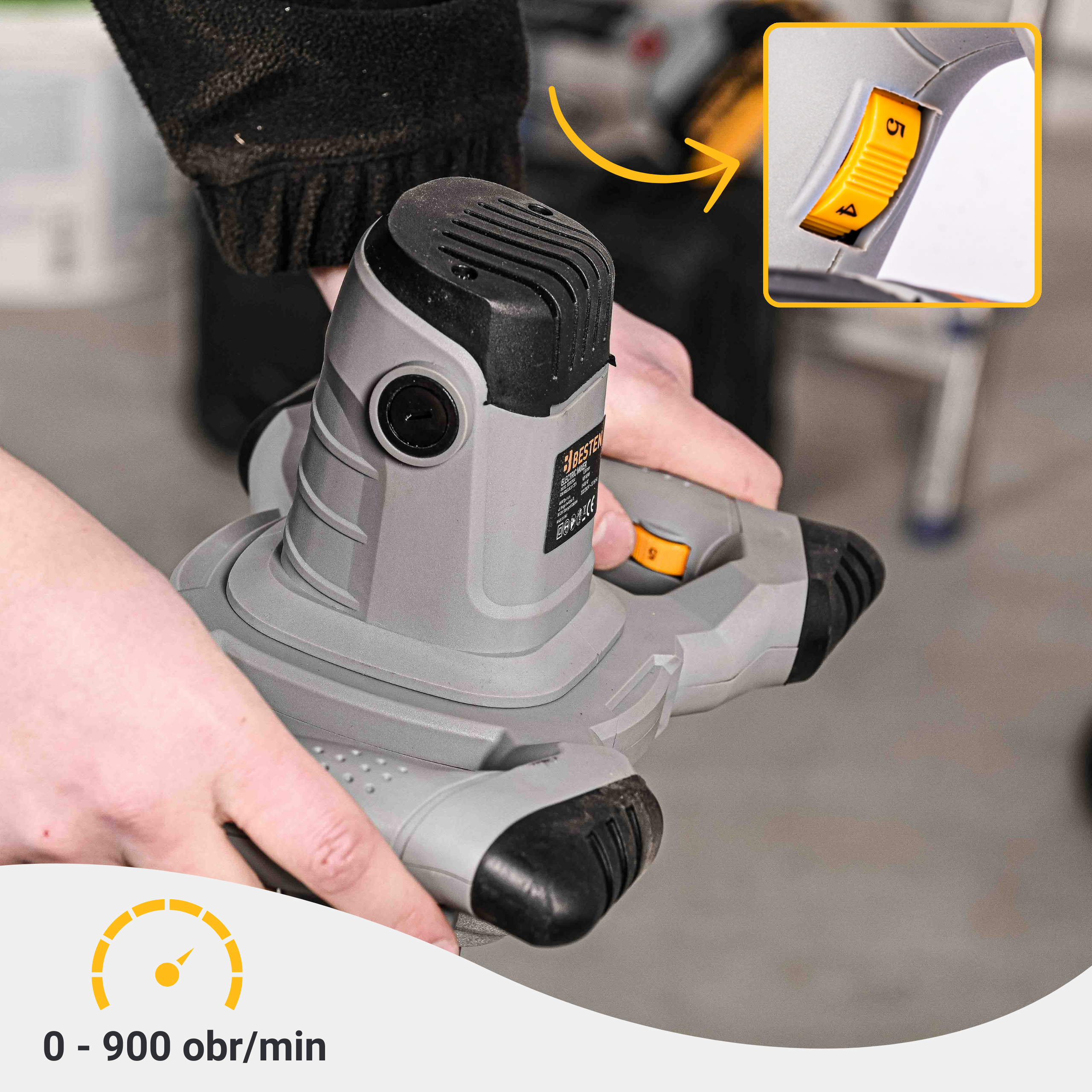 Malaxeur électrique 1400W, M14 variateur de vitesse 2 mélangeurs inclus BESTEN BE-2854 - 4