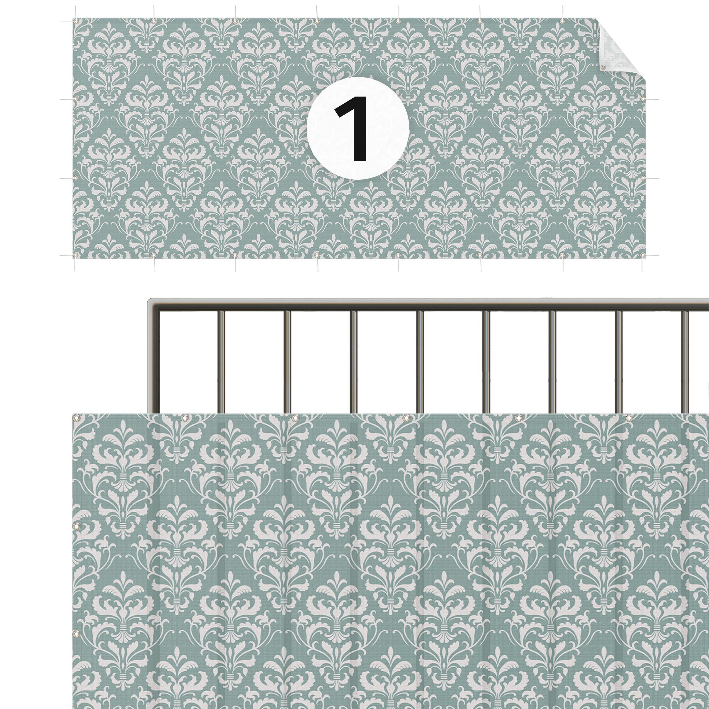 Brise vue brise vent balcon appartement jardin blanc H.1,2 x L.1 M avec attaches résistant aux intempéries 270 g/m² mesh 1020 - 5