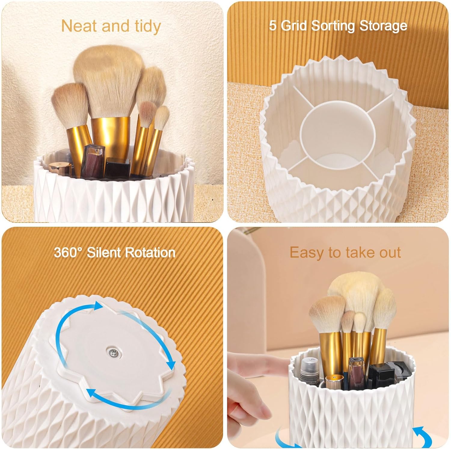 Rangement Maquillage,Organisateur Maquillage,Organisateur Salle de Bain,rangement rotatif à 360°, adapté pour la coiffeuse, la chambre à coucher - 4