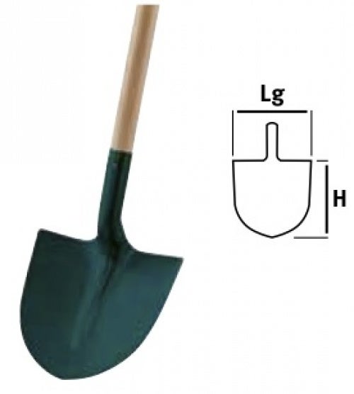 Pelle ronde tôle 29cm manche bois - 4