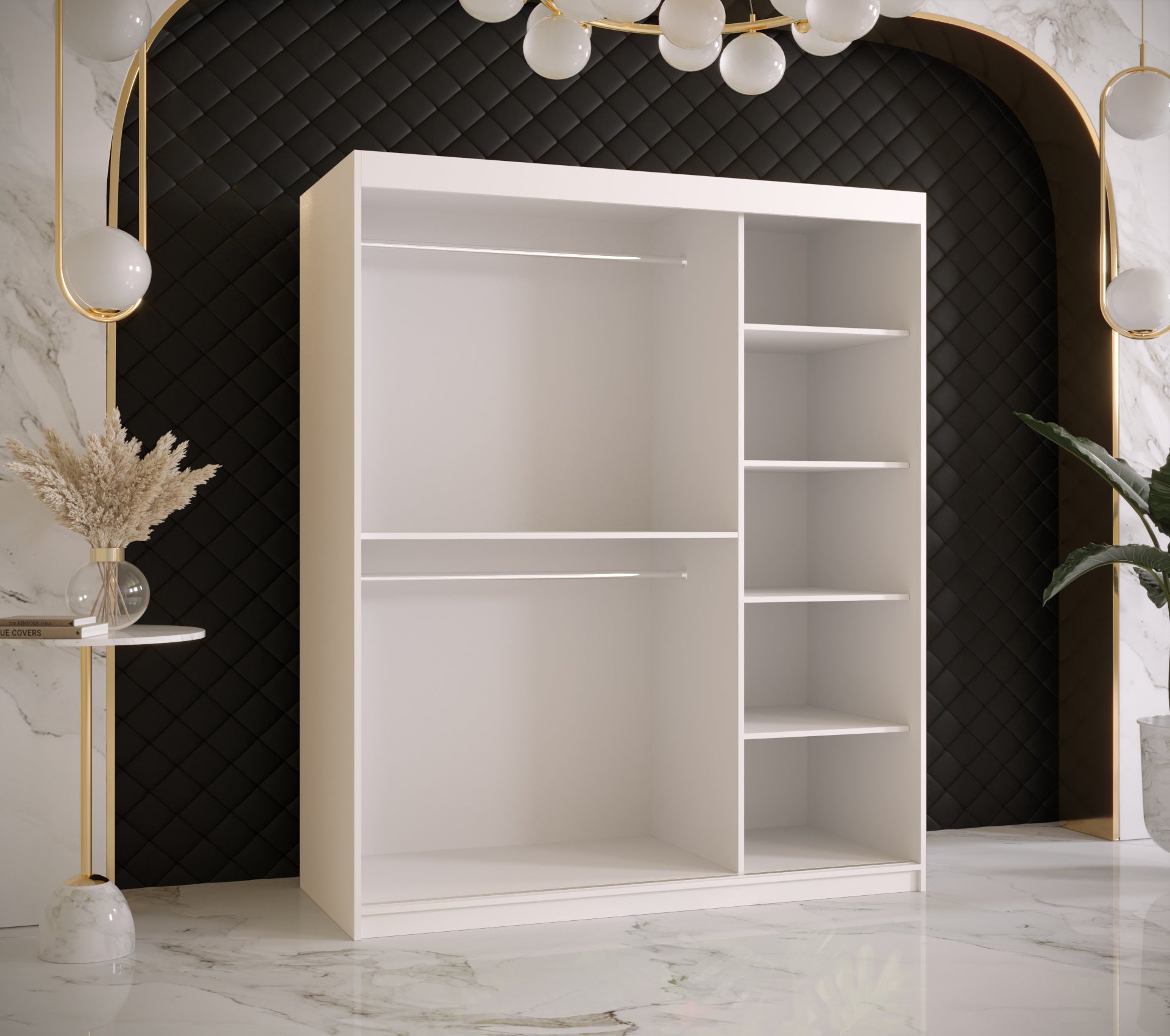 Szafa przesuwna garderoba RIFLO WAVE 2 150 x 62 x 200 cm Biały - Abiks Meble - 3