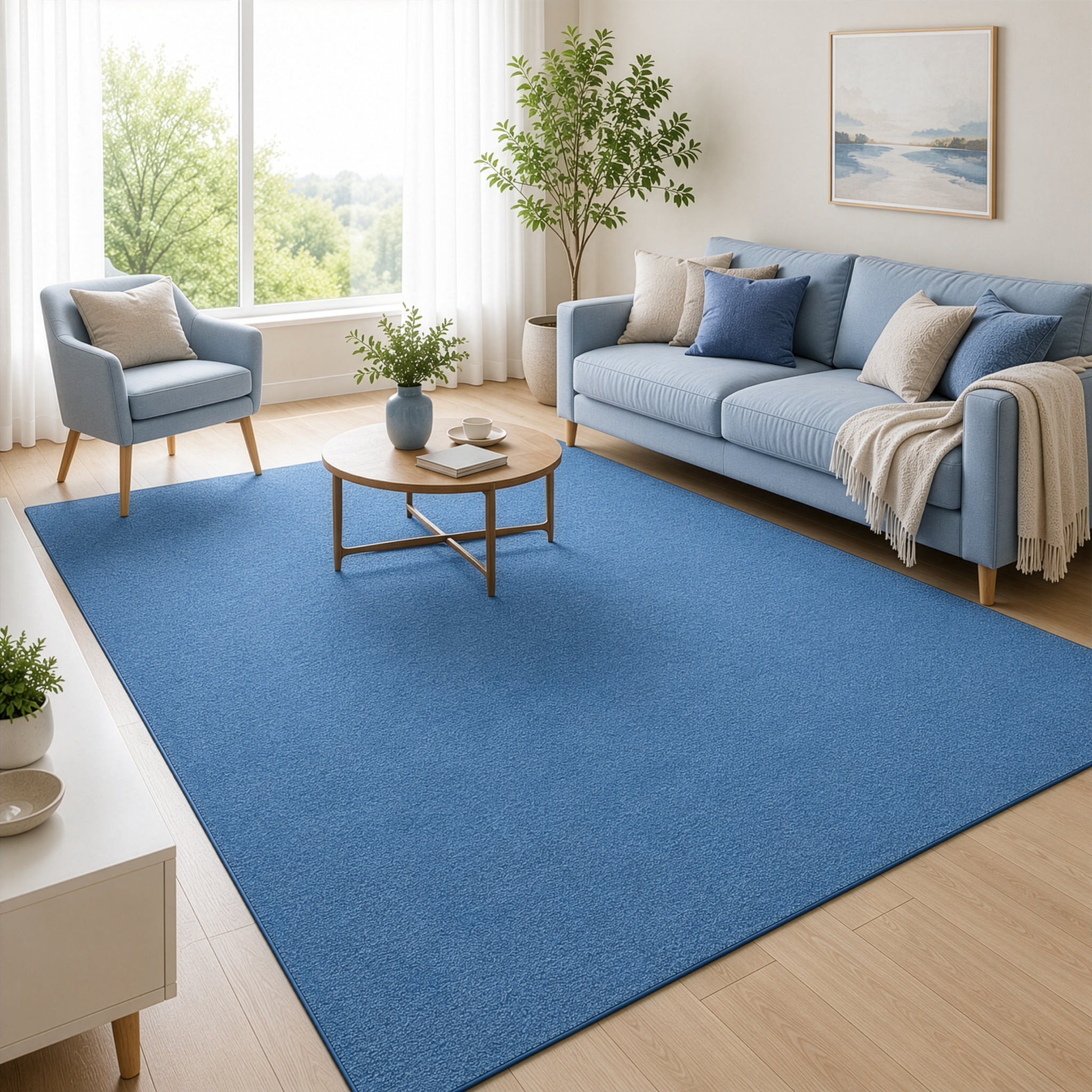 Tapis de couloir London Bleu clair 100 x 500 cm - 2