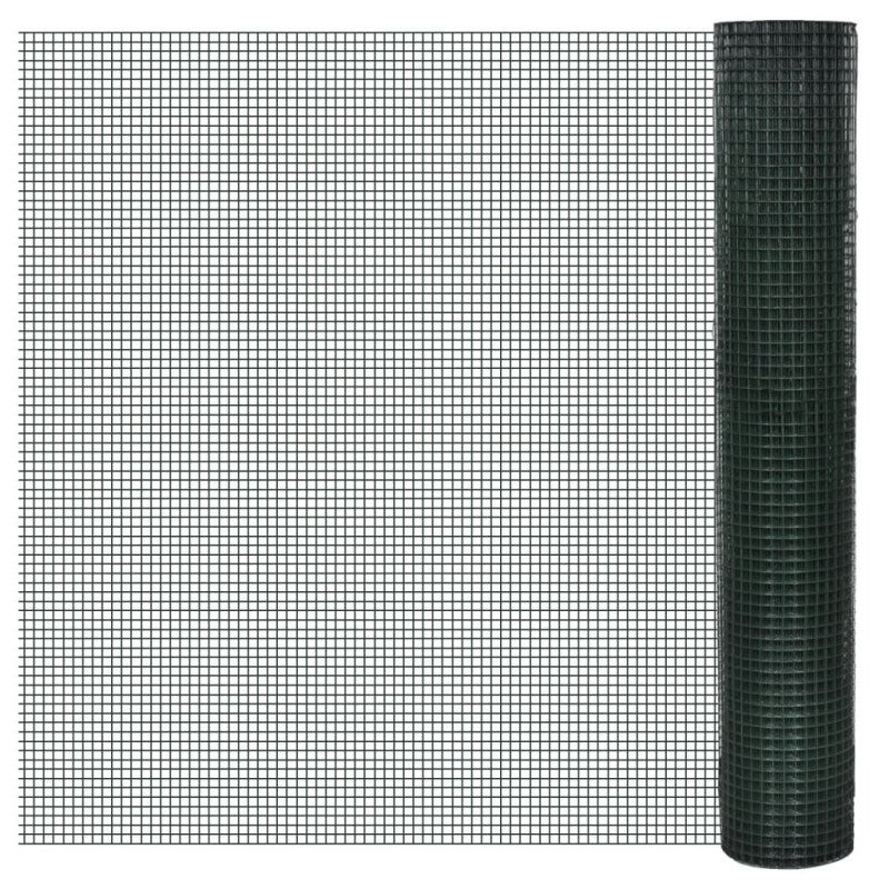 Ogrodzenie z siatki, galwanizowane, PVC, 10x1 m, zielone vidaXL
