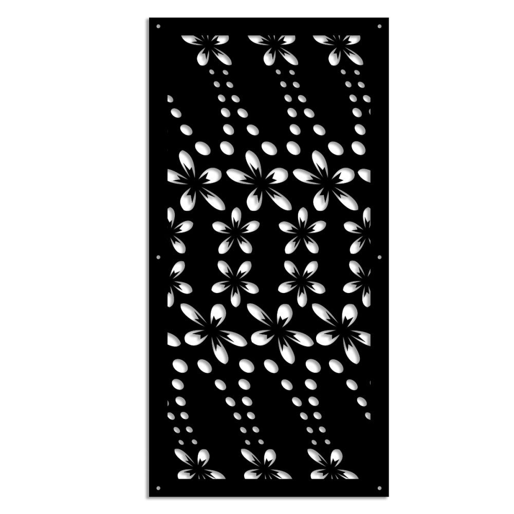 WIOSNA - Panel perforowany PCV - Parasol przeciwsłoneczny - Rozmiar 98x198 cm - Grubość 1 cm - Kolor CZARNY