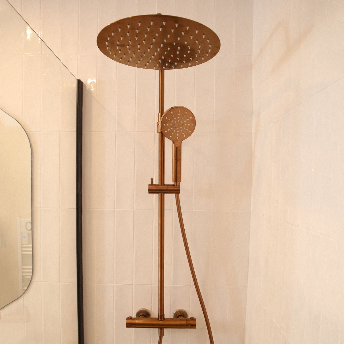 Luisa colonne de douche thermostatique cuivre brossé - 4