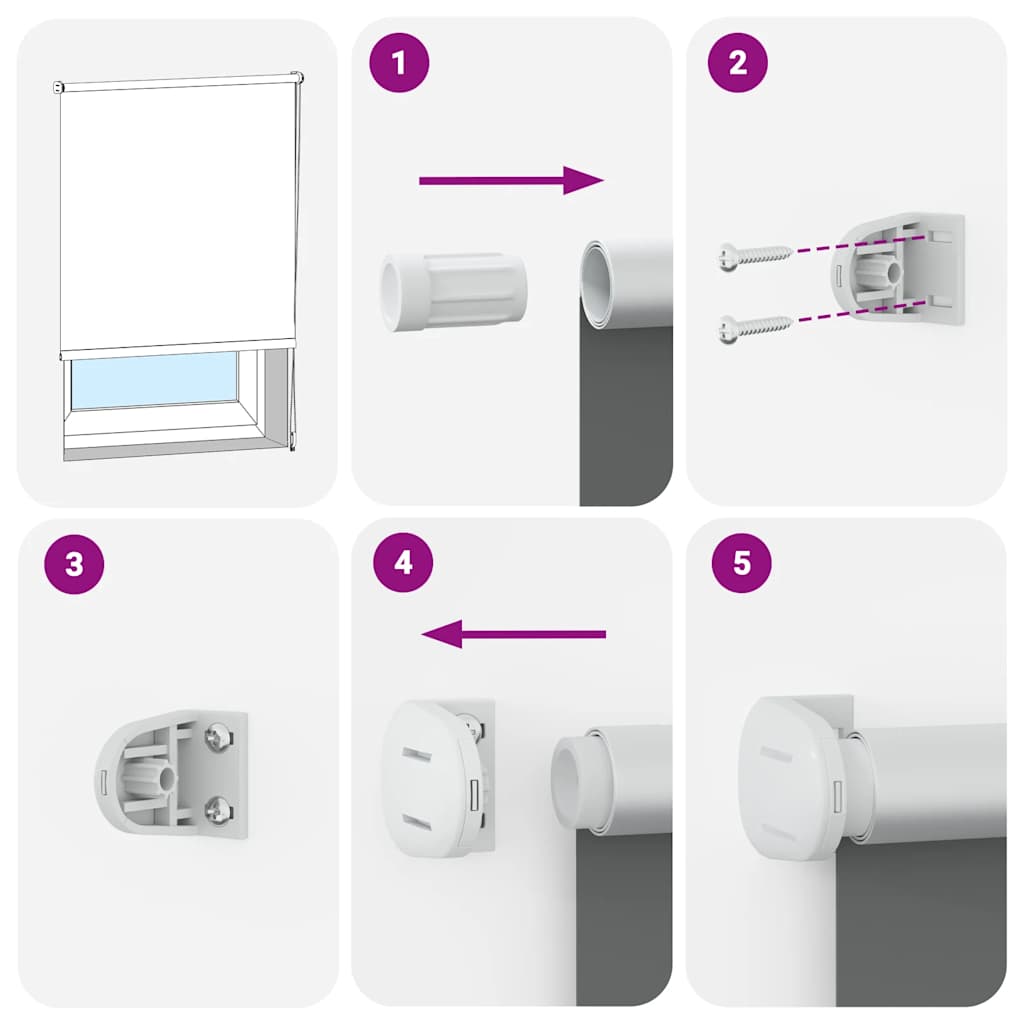 Tenda a Rullo Oscurante 120 x 175 cm Grigio vidaXL - 6