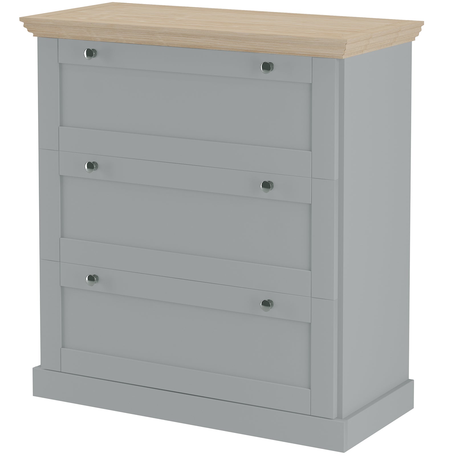 Commode à 3 tiroirs en effet chêne gris | Leroy Merlin
