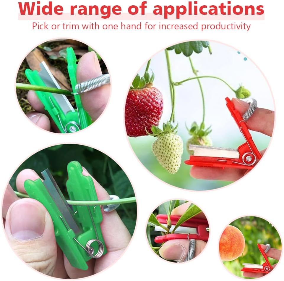 Couteau de jardin multifonctionnel pour couper les feuilles et cueillir les fruits, outil de récolte (rouge, lot de 10). - 2