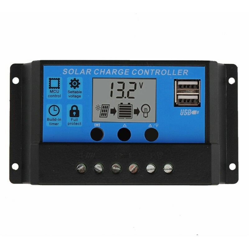 Régulateur de charge solaire Régulateur de panneau solaire Régulateur 12V/24V Avec USB 10A - 4