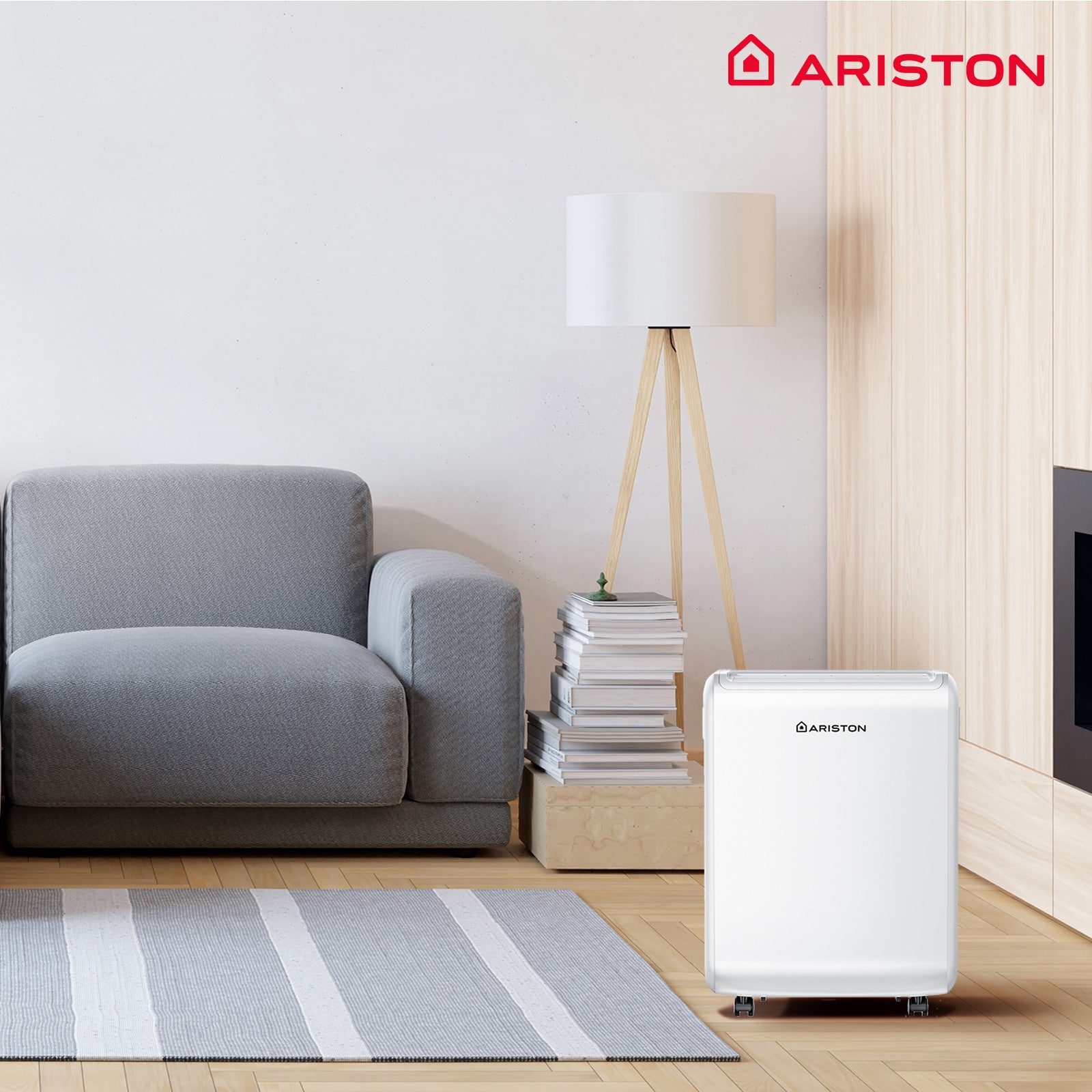 Ariston Deos Evo 12 - Déshumidificateur d'Air - Elimine l'humidité jusqu'à 12L/jour - Silencieux - Idéal Pièces jusqu'à 35 m² - 4