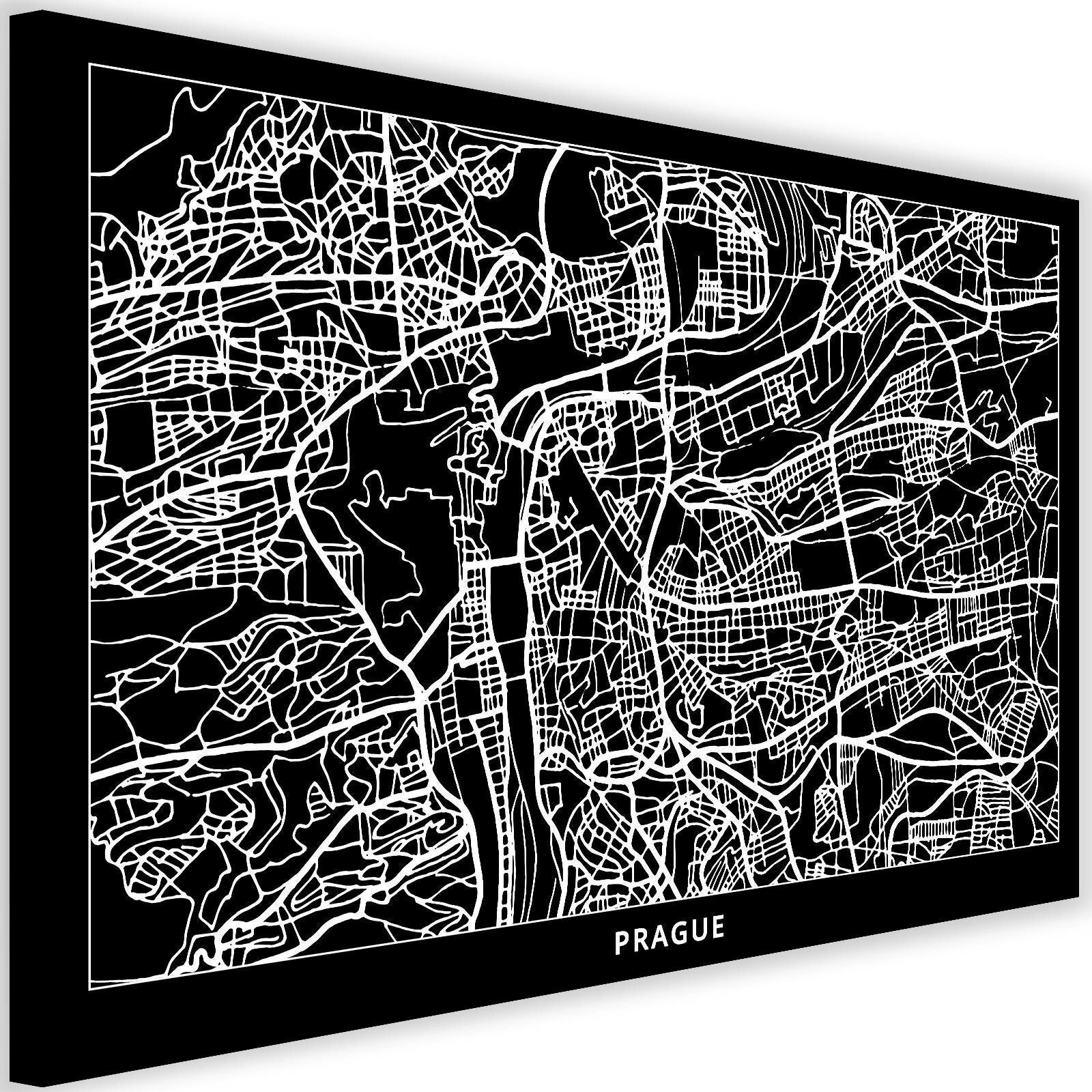 Obraz na płótnie, Praga - plan miasta 60x40