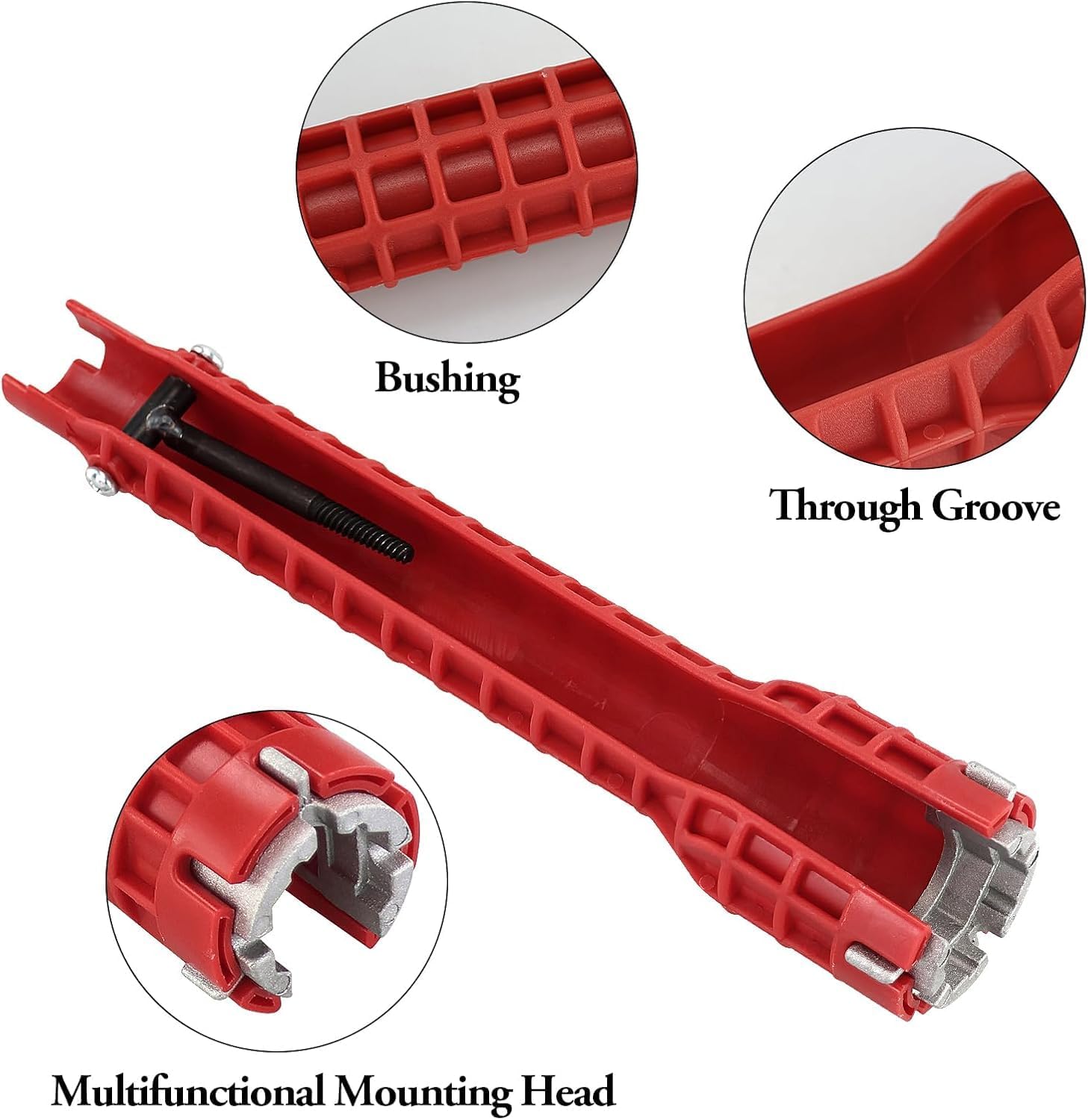 Clé de robinet 8 en 1 - Outil multifonction pour installation de robinet - Pour lavabo, salle de bain, cuisine - 3