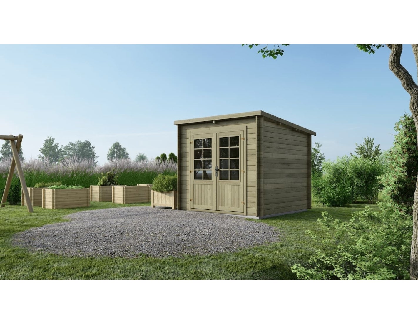 Domek ogrodowy ALTANKA 6,25 m2 - 2,50x2,50 m - 28 mm, drewniany, impregnowany, DOM724, 1szt.