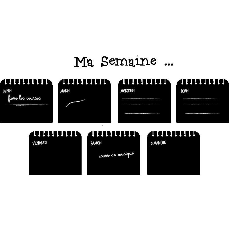 Adesivo lavagna Settimanale - Sticker adesivo - adesivi murali - 75x45cm - 2