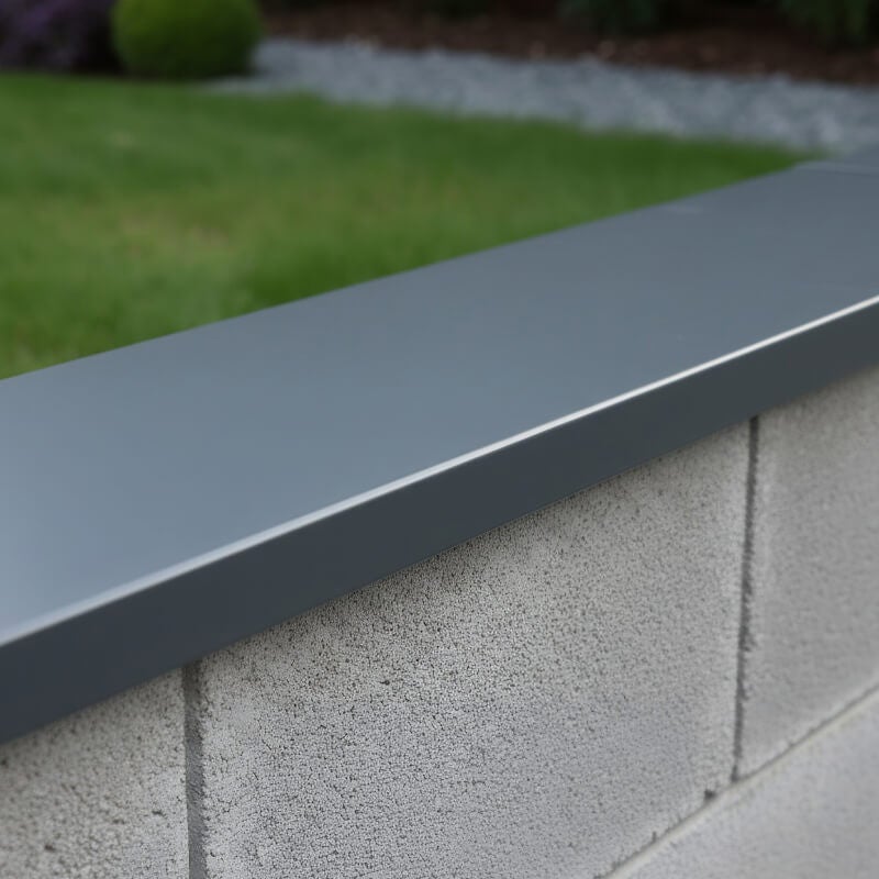 Couvertine 2m en acier 75/100ème pour muret- gris anthracite RAL7016 - 265mm - 2