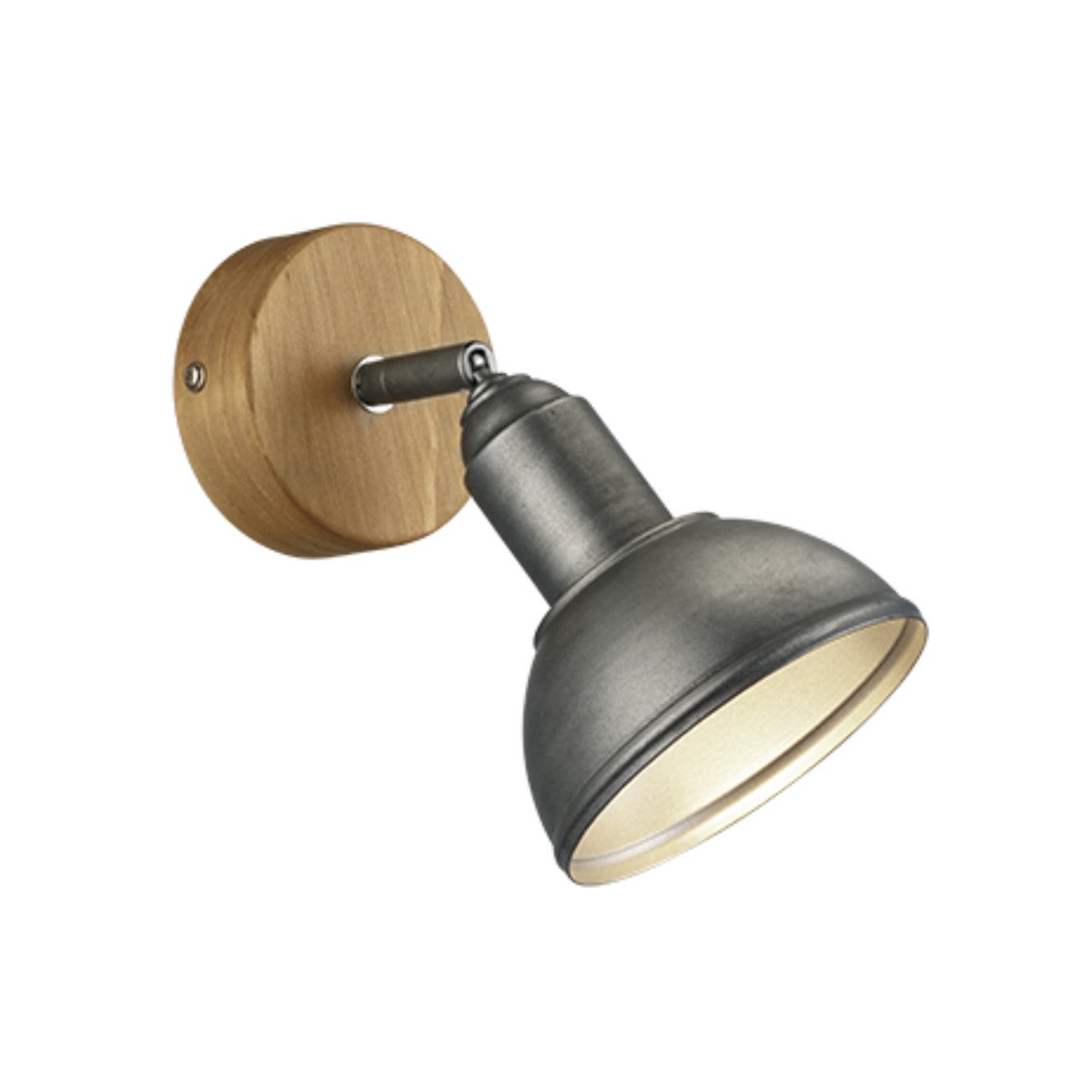 Kinkiet ścienny Delhi jasne drewno-srebrny-nikiel antyczny 1xE14x40W wym: 20,5 x 11,6 x 18 cm metal IP20 Trio