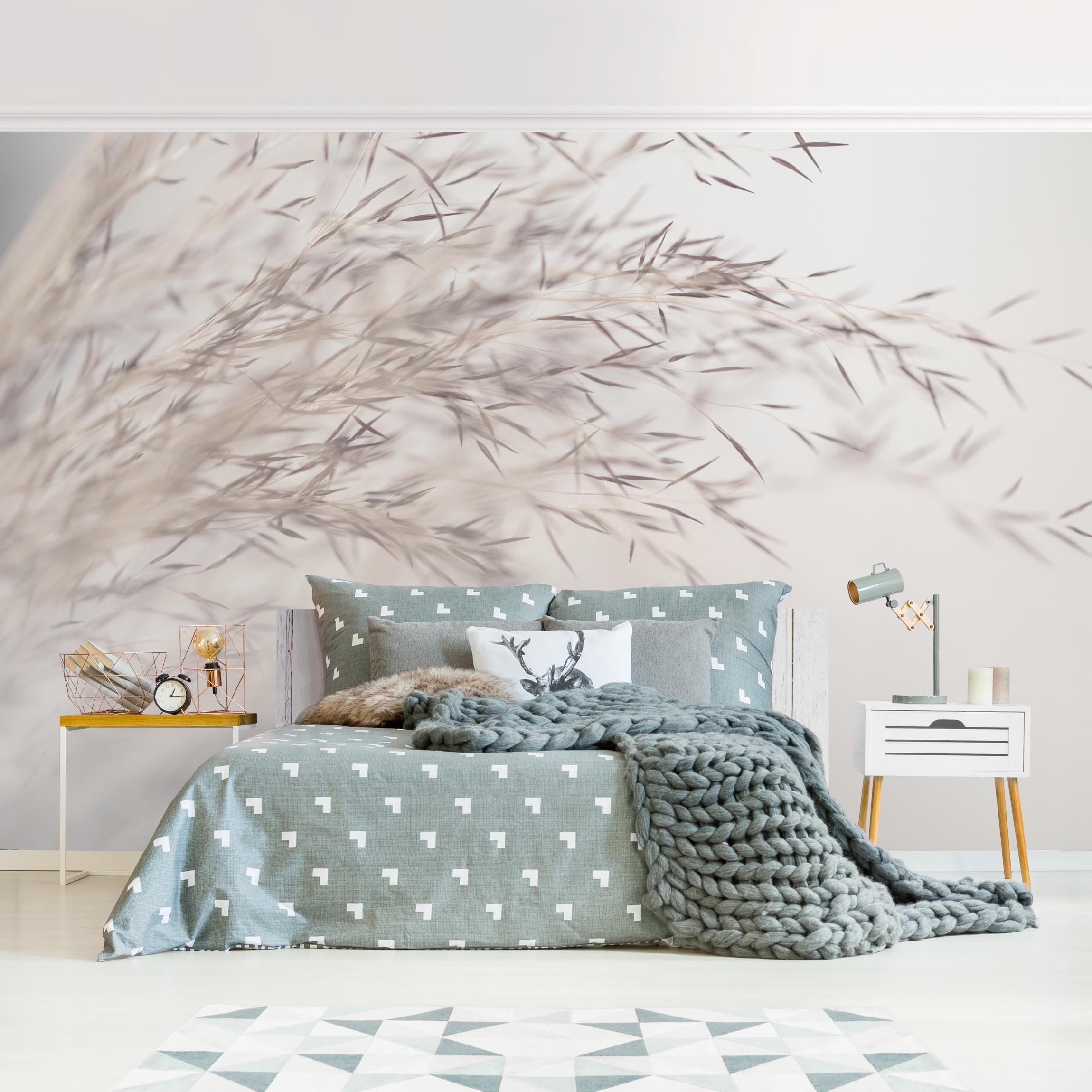 Papel pintado fotomural botánico tropical rústico romántico flores 300 - salón dormitorio cocina pasillo - tnt 432 x 290 cm adhesivo