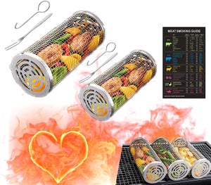 Sorkwo Borsa In Rete Per Barbecue In PTFE – Antiaderente, Resistente Al Calore (300°C), Lavabile In Lavastoviglie, 2 Pezzi Con 2 Spazzole In Silicone – Grigliate Senza Pulizia - 3