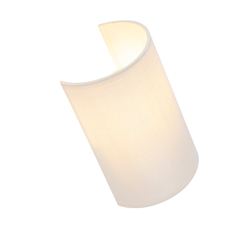 Nowoczesna lampa ścienna biała - Simple Drum Jute - 6