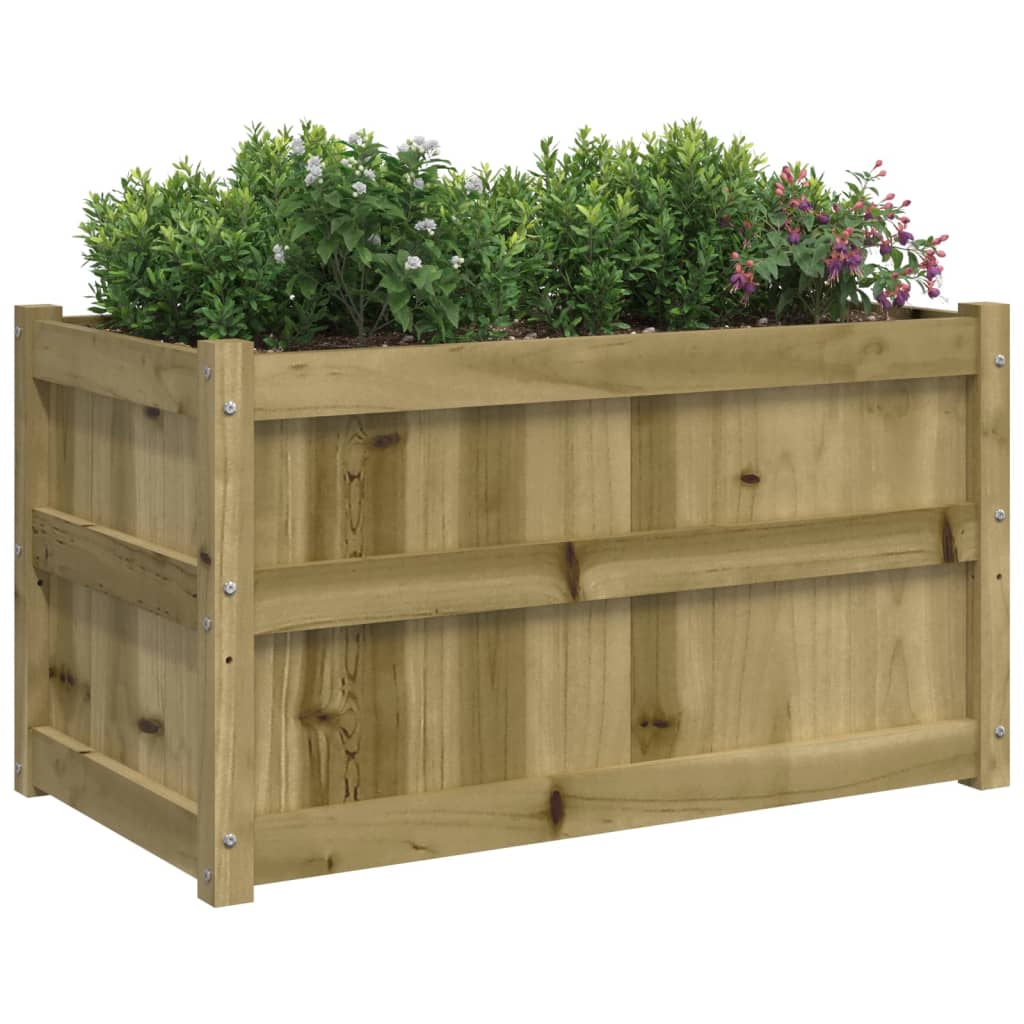 Lot de 2 Jardinières, Bac à fleurs, Pot de fleurs bois de pin n2382l - 4