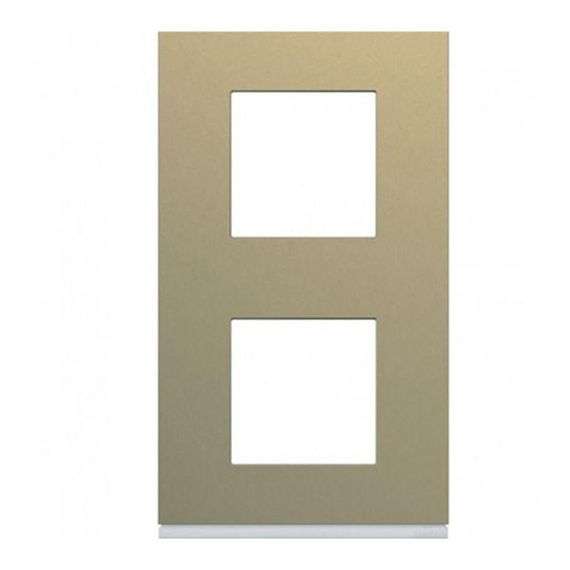 Plaque Verticale Hager Kallysta 2 Postes 57mm Couleur Titane - Réf WK496 - Neuf