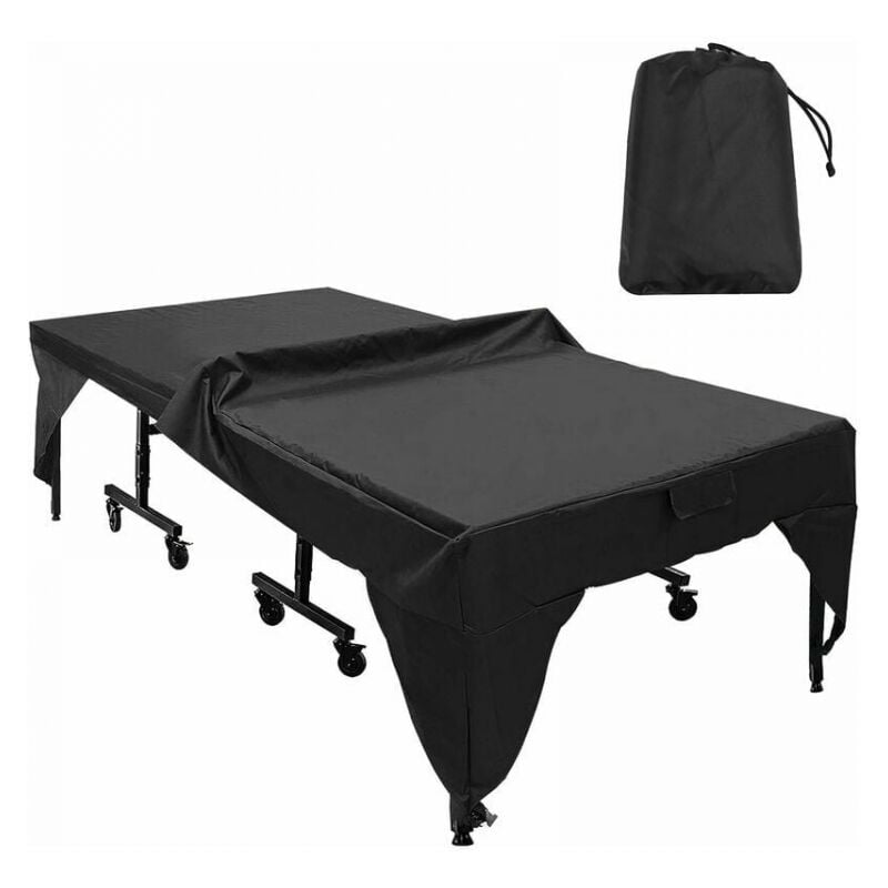 Negru Husă de protecție impermeabilă și anti-praf pentru masă de ping-pong Negru 280 x 153 x 73 cm