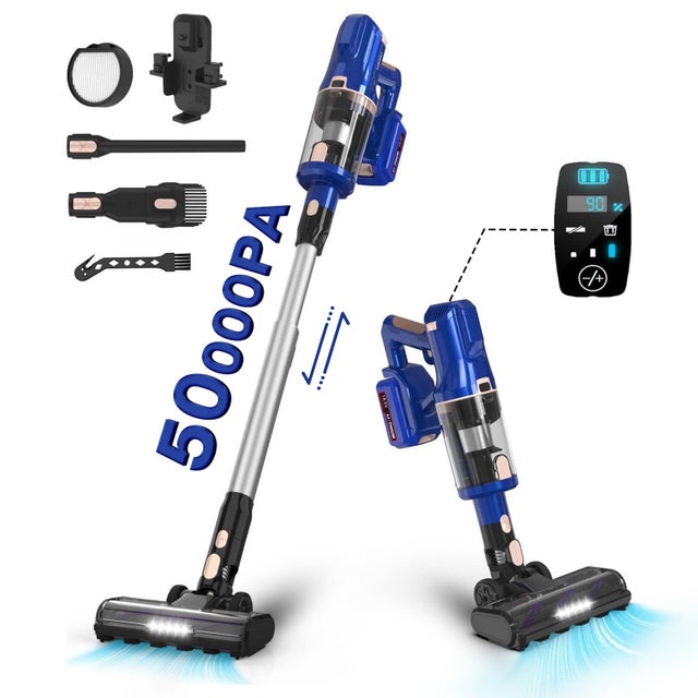 INSE V12 Aspirapolvere senza fili, aspirapolvere senza fili, 50 kPa, 55 minuti, aspirapolvere portatile, aspirapolvere verticale a batteria