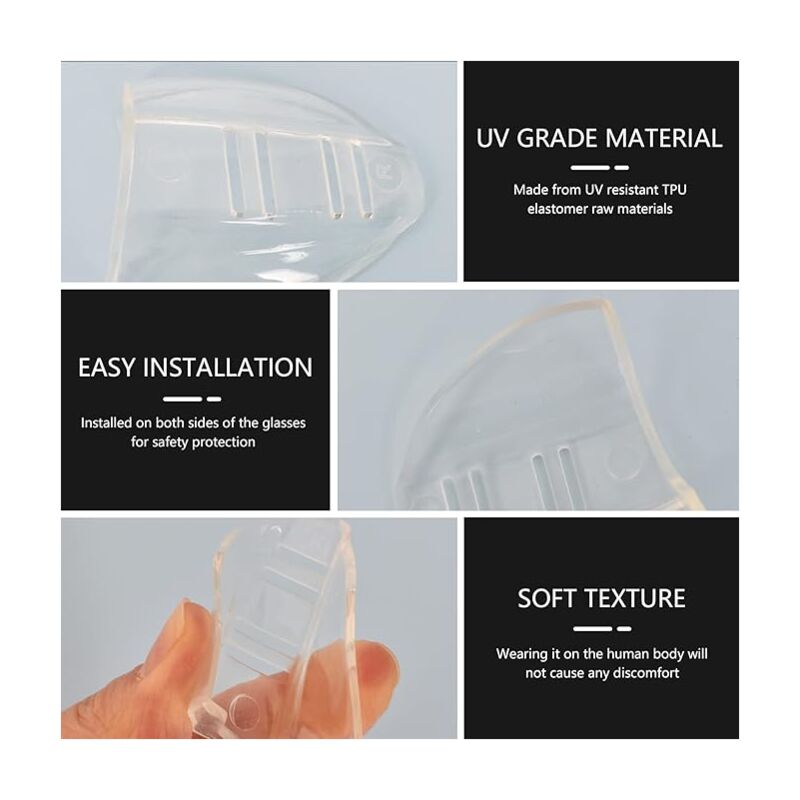 Protections latérales pour lunettes de sécurité, 3 paires de lunettes de sécurité transparentes et flexibles, adaptées aux lunettes de 12 mm et plus - 4