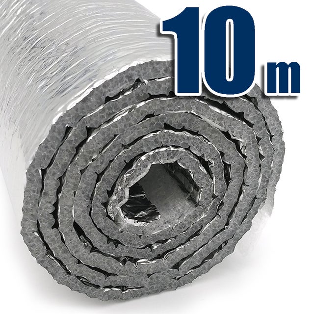 Isolation thermique réfléchissante en aluminium et mousse (10 m x 60 cm) - Isolation pour caravanes, fourgons, maisons, radiateurs, bureaux