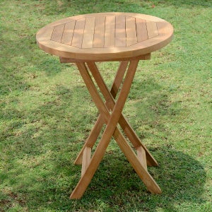 Table pliante ronde en teck massif Bistrot ø 60 cm