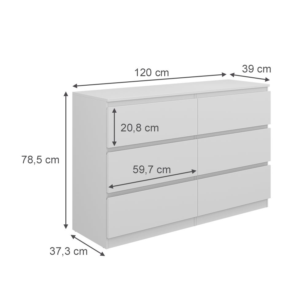 Vicco Komoda Calisto, Biały, 39 x 78.5 cm - 3