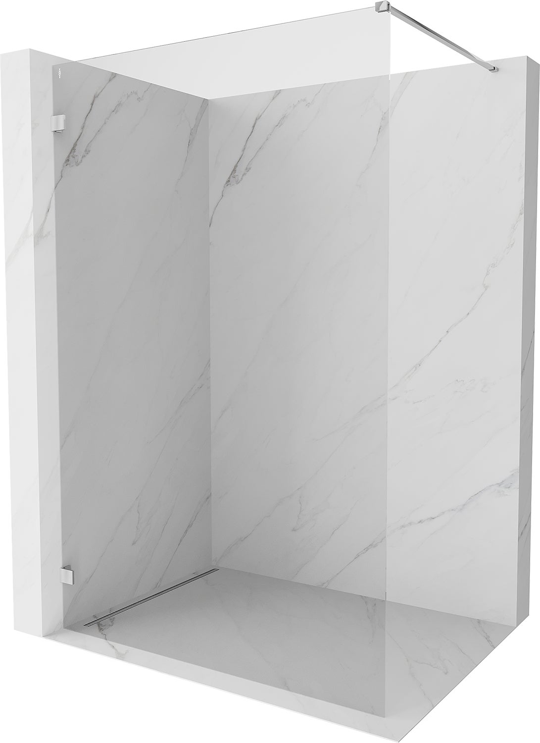 Mexen Lunar ścianka prysznicowa Walk-in lewa 100 x 200 cm, transparent 8 mm, chrom - 830-100-000-01-00-L