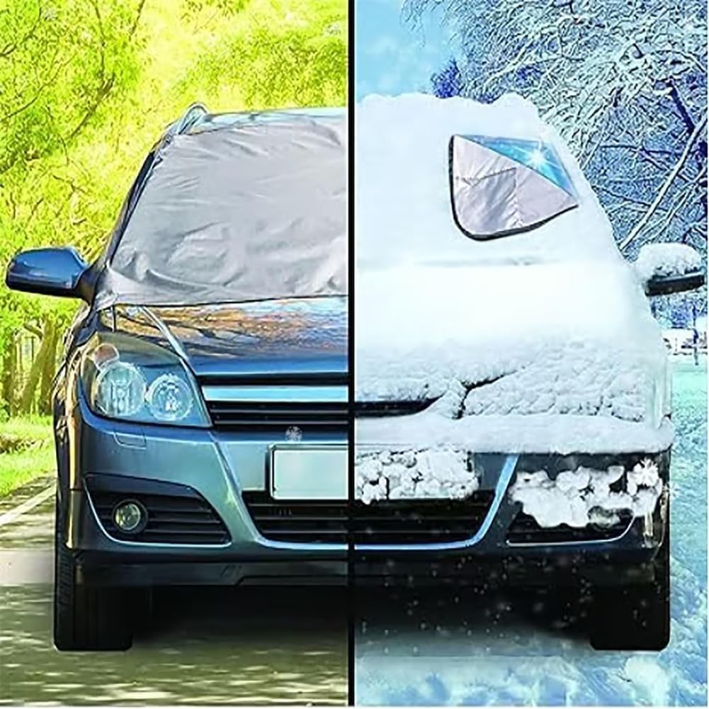 2PCS de Protection Solaire et de Glace Tout-Temps pour Pare-Brise. Accessoire de Chasse-Neige pour la Neige,150 * 70CM - 3