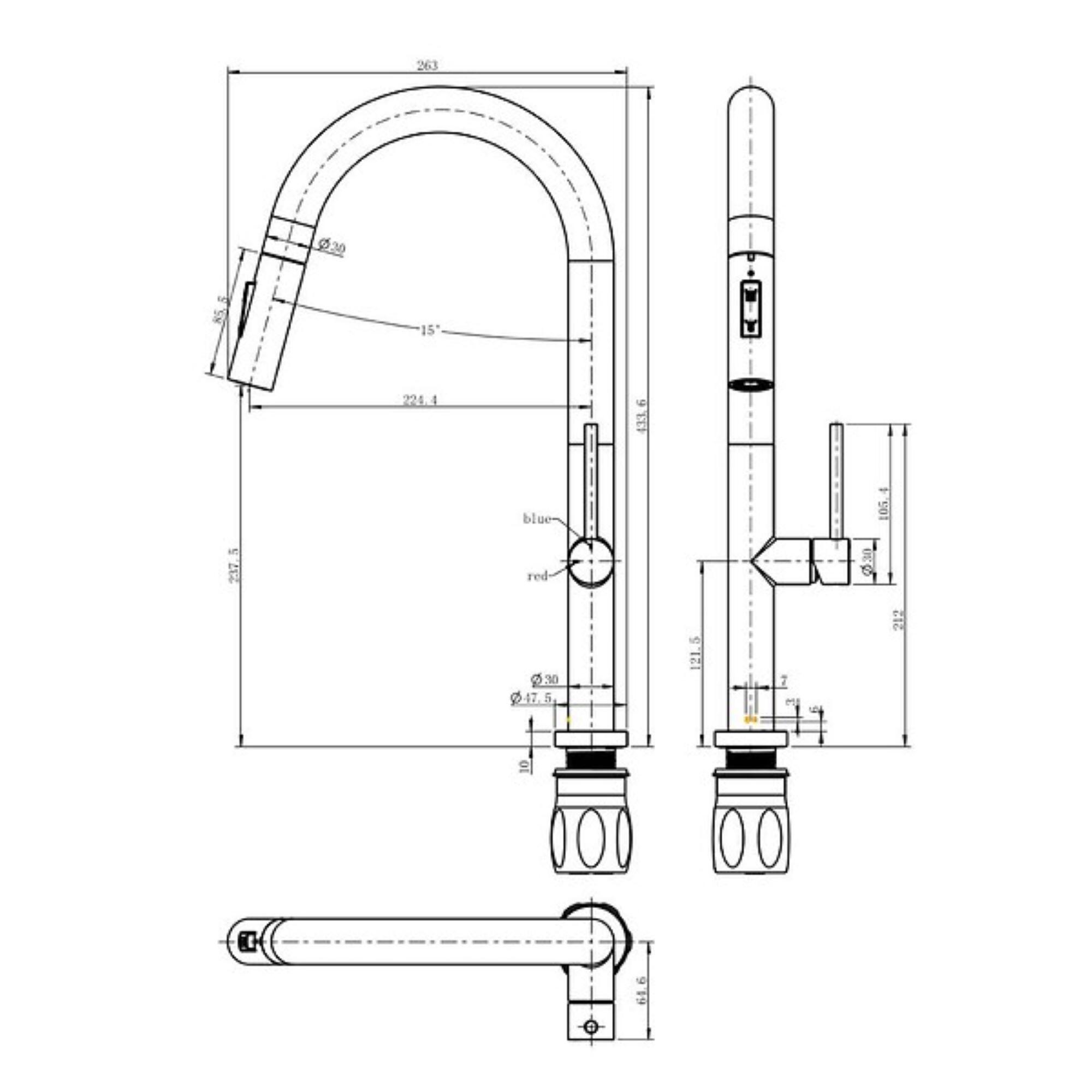 Miscelatore da cucina con doccetta ESSEBAGNO Portofino Oro - 2