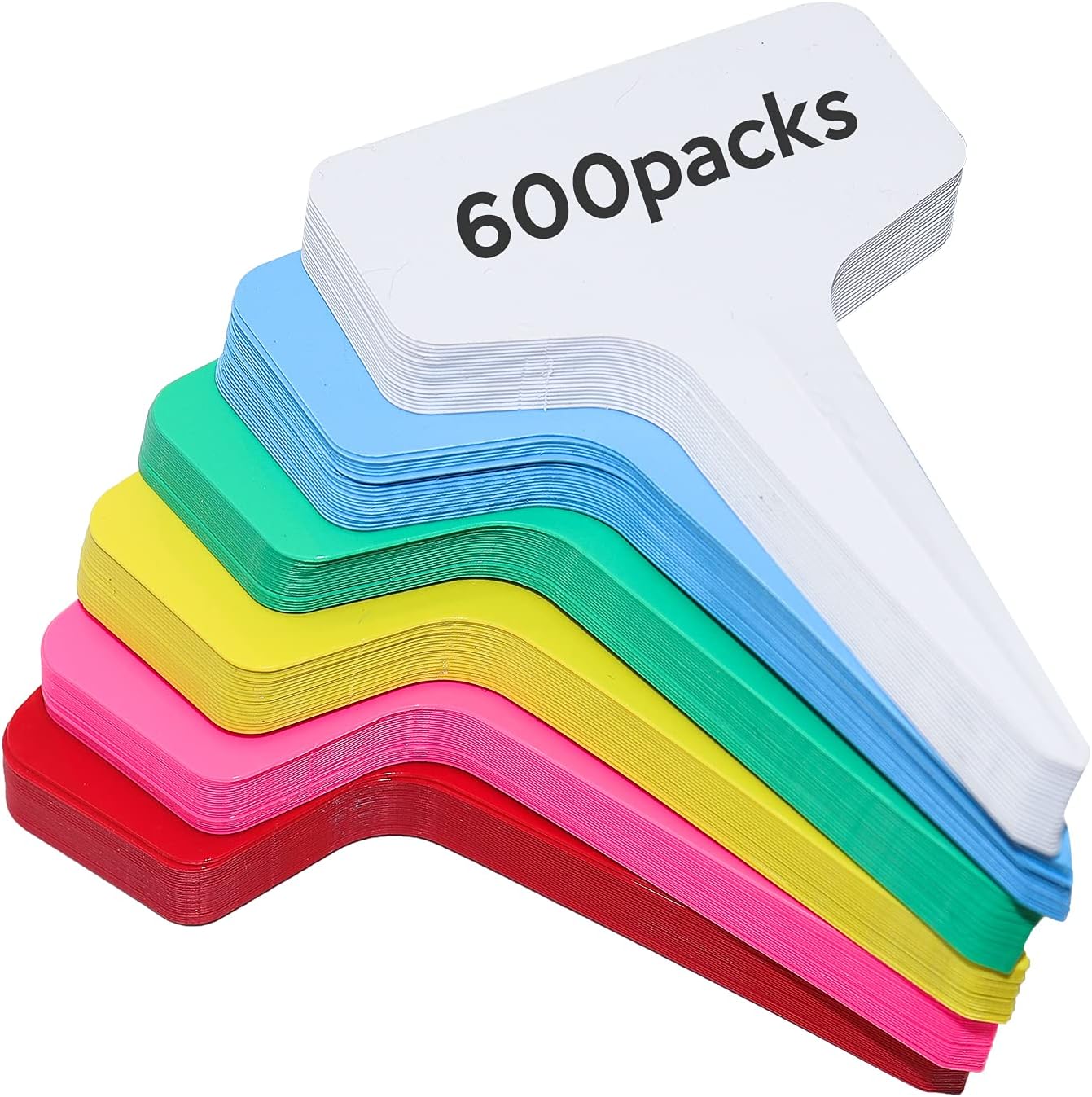 600 wielokrotnego użytku, wodoodpornych, plastikowych etykiet w kształcie litery T o wymiarach 10 x 6 cm do roślin i ogrodów.