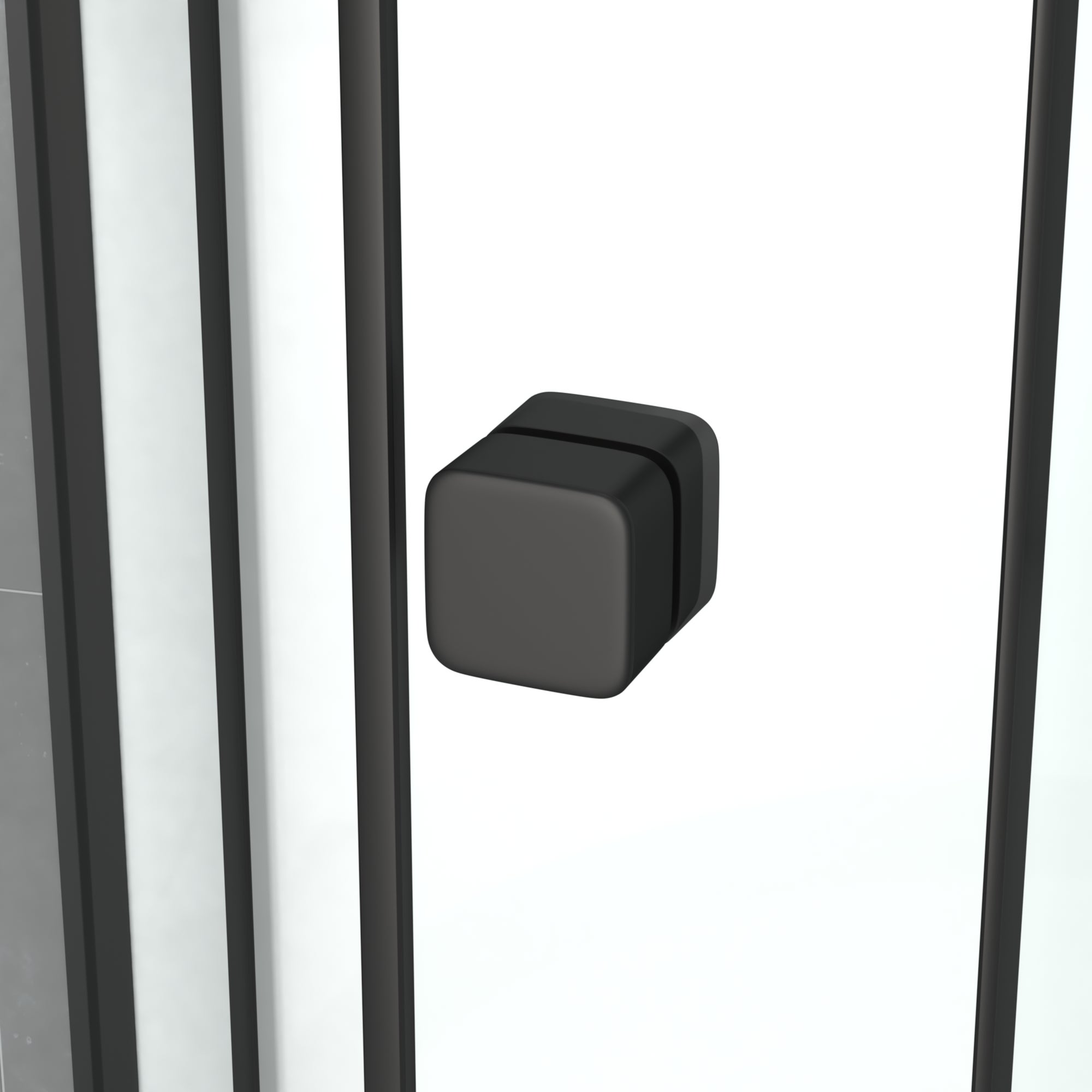 Cabine de douche rectangulaire 110x80x197 cm - Porte coulissante - Receveur Noir Mat - 5